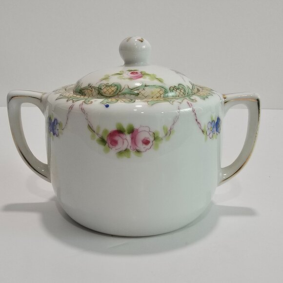 Unique Antique / Vintage Sugar Bowl with Lid, Made in Japan - Picture 1 of 7